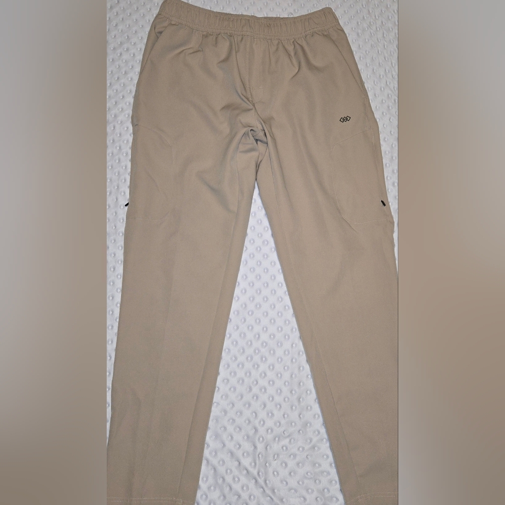 LEG3ND Joggers Pants Khaki Casual Athletic Zip Pockets Drawstring M‎